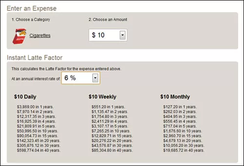 Calculating Your Latte Factor